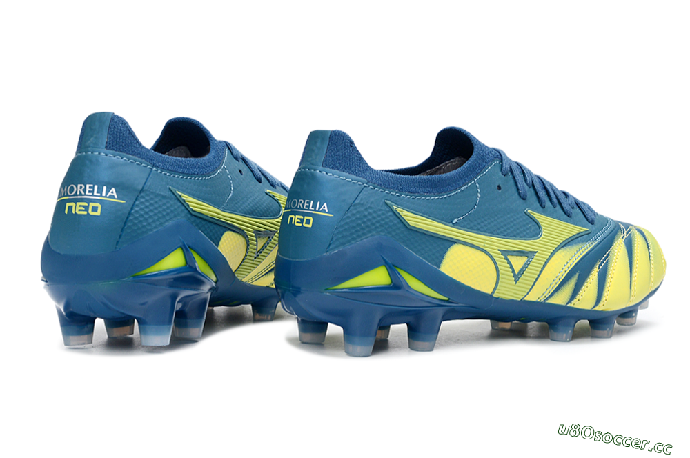 Men's Mizuno Morelia Neo 4 FG Firm Ground Low-Tops Football Boots - Blue/Electric Yellow/Night Sky 6