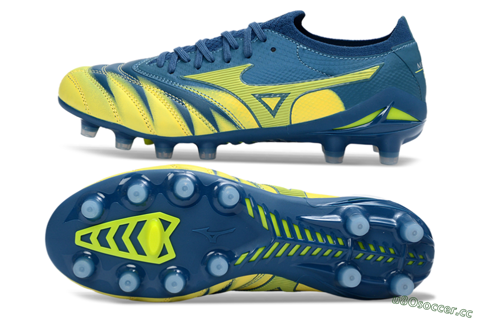 Men's Mizuno Morelia Neo 4 FG Firm Ground Low-Tops Football Boots - Blue/Electric Yellow/Night Sky 1