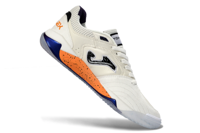 Men's Joma Top Flex IC Indoor & Futsal Low-Tops Football Shoes - White/Orange Blaze/Navy Blue