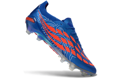 Men's Adidas Predator 26 Elite FG Firm Ground Low-Tops Football Boots - Blue/Electric Blue/Fiery Red