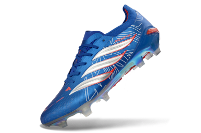Men's Adidas Predator 26 Elite FG Firm Ground Low-Tops Football Boots - Blue/Electric Blue/Fiery Red