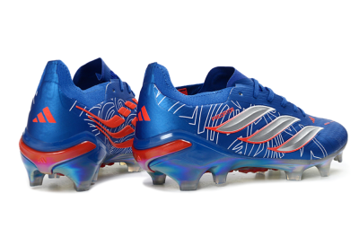 Men's Adidas Predator 26 Elite FG Firm Ground Low-Tops Football Boots - Blue/Electric Blue/Fiery Red
