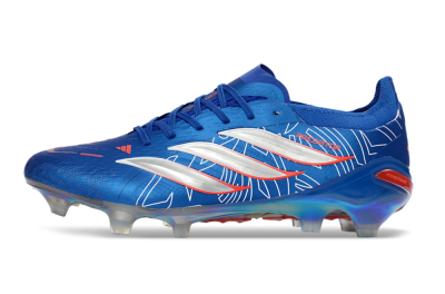Men's Adidas Predator 26 Elite FG Firm Ground Low-Tops Football Boots - Blue/Electric Blue/Fiery Red
