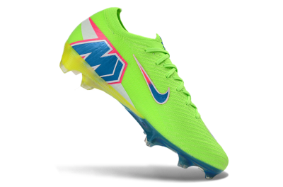 Men's Nike Air Zoom Mercurial Vapor 16 Elite FG Firm Ground Low-Tops Football Boots - Green/Electric Lime/Deep Blue
