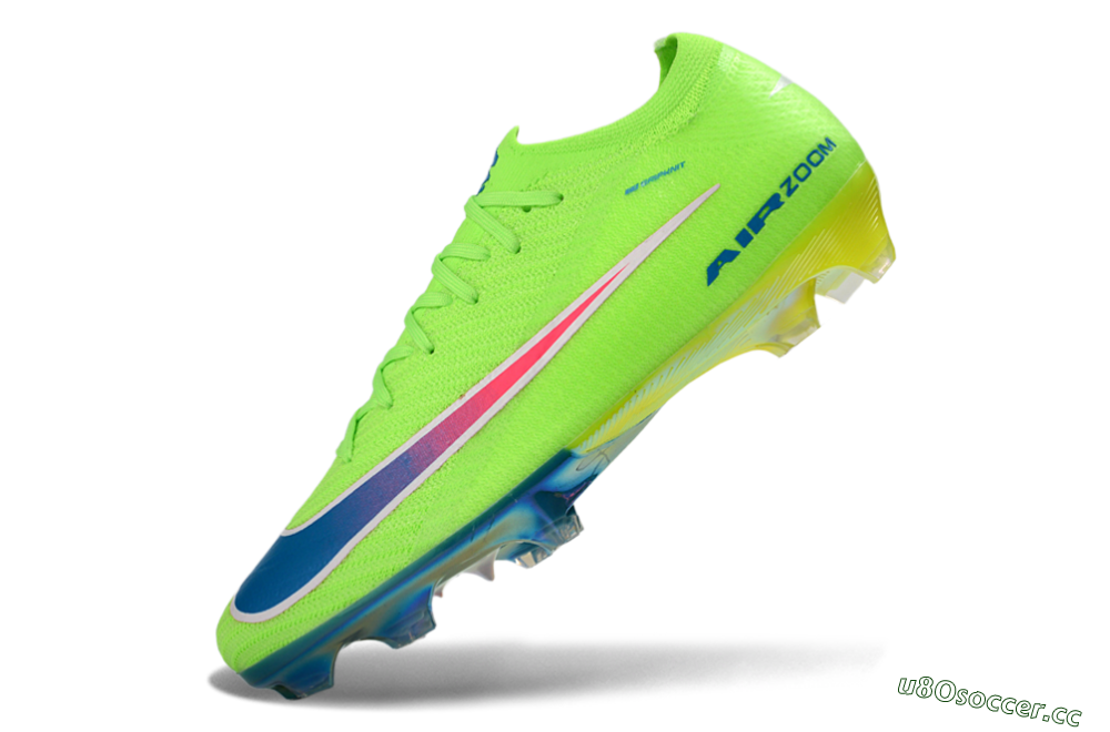 Men's Nike Air Zoom Mercurial Vapor 16 Elite FG Firm Ground Low-Tops Football Boots - Green/Electric Lime/Deep Blue 5