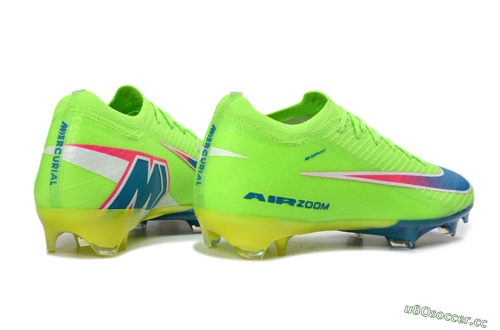 Men's Nike Air Zoom Mercurial Vapor 16 Elite FG Firm Ground Low-Tops Football Boots - Green/Electric Lime/Deep Blue 6