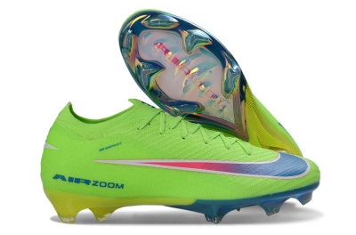 Men's Nike Air Zoom Mercurial Vapor 16 Elite FG Firm Ground Low-Tops Football Boots - Green/Electric Lime/Deep Blue