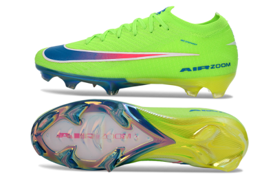 Men's Nike Air Zoom Mercurial Vapor 16 Elite FG Firm Ground Low-Tops Football Boots - Green/Electric Lime/Deep Blue