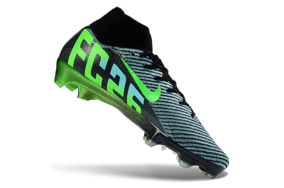Men's EAFC x Nike Air Zoom Mercurial Superfly 10 Elite FG Firm Ground High-Tops Football Boots - Black/Neon Green/Blue Shade