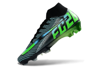 Men's EAFC x Nike Air Zoom Mercurial Superfly 10 Elite FG Firm Ground High-Tops Football Boots - Black/Neon Green/Blue Shade