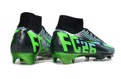 Men's EAFC x Nike Air Zoom Mercurial Superfly 10 Elite FG Firm Ground High-Tops Football Boots - Black/Neon Green/Blue Shade