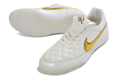 Men's Nike Tiempo Legend SE IC Indoor & Futsal Low-Tops Football Shoes - White/Metallic Gold/Classic White