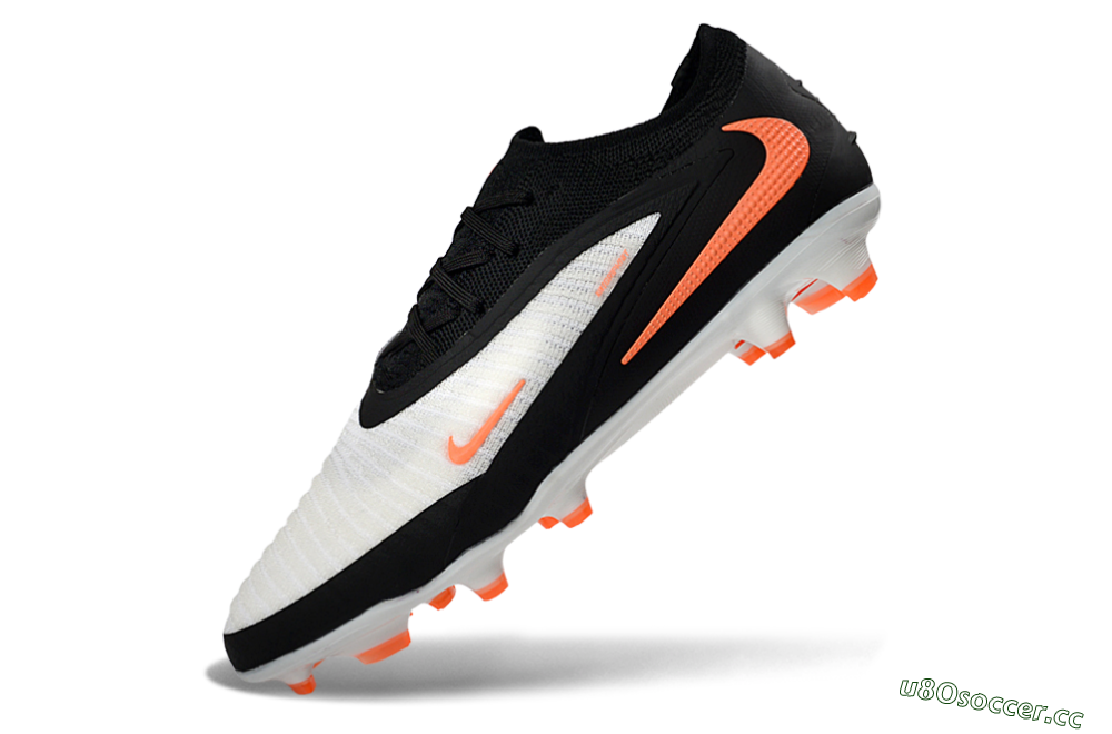 Unisex Nike Phantom 6 Elite Low FG Firm Ground Low-Tops Football Boots - Black/Bright Orange/White 5