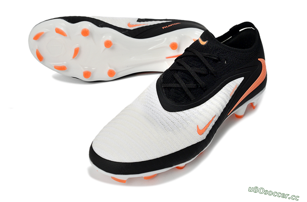 Unisex Nike Phantom 6 Elite Low FG Firm Ground Low-Tops Football Boots - Black/Bright Orange/White 3