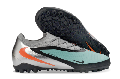 Unisex Nike Phantom 6 Elite Low TF Artificial Turf Low-Tops Football Shoes - Aqua/Coral Orange/Metallic Silver