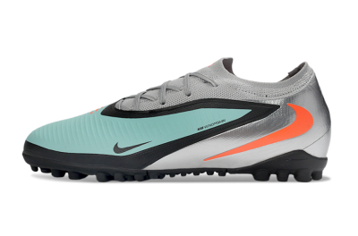 Unisex Nike Phantom 6 Elite Low TF Artificial Turf Low-Tops Football Shoes - Aqua/Coral Orange/Metallic Silver