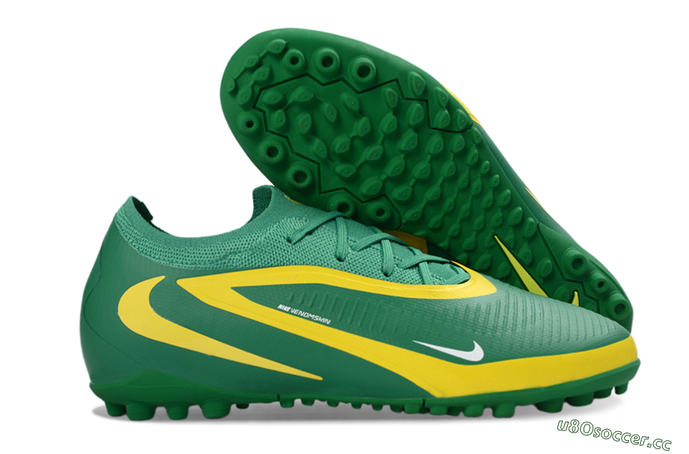 Unisex Nike Phantom 6 Elite Low TF Artificial Turf Low-Tops Football Shoes - Green/Lime Green/Sunshine Yellow 2