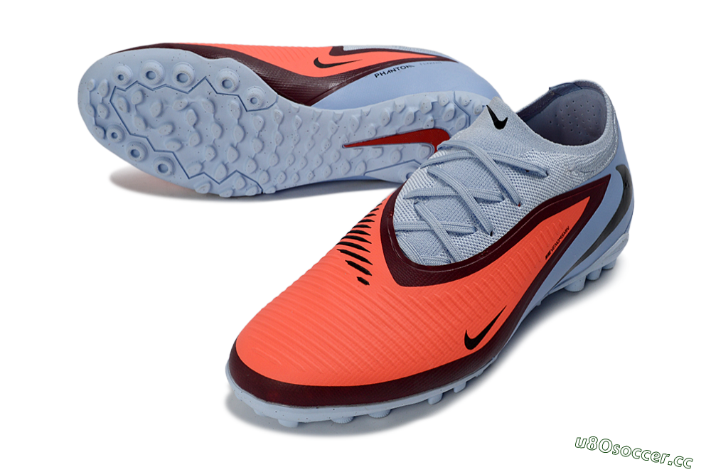 Unisex Nike Phantom 6 Elite Low TF Artificial Turf Low-Tops Football Shoes - Orange/Vibrant Coral/Deep Crimson 3
