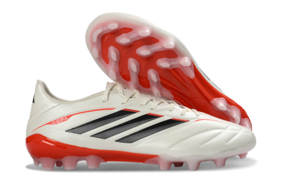 Men's Adidas Copa Pure 3 Elite AG Artificial Grass Low-Tops Football Boots - White/Scarlet/Black