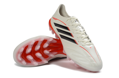 Men's Adidas Copa Pure 3 Elite AG Artificial Grass Low-Tops Football Boots - White/Scarlet/Black