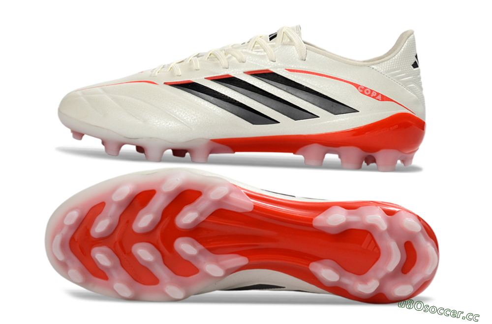 Men's Adidas Copa Pure 3 Elite AG Artificial Grass Low-Tops Football Boots - White/Scarlet/Black 1
