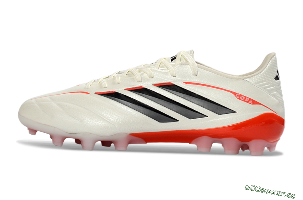 Men's Adidas Copa Pure 3 Elite AG Artificial Grass Low-Tops Football Boots - White/Scarlet/Black 0