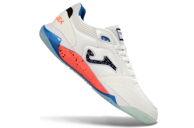 Men's Joma Top Flex IC Indoor & Futsal Low-Tops Football Shoes - White/Coral Blue/Light Blue