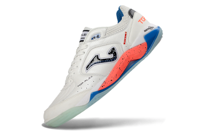 Men's Joma Top Flex IC Indoor & Futsal Low-Tops Football Shoes - White/Coral Blue/Light Blue