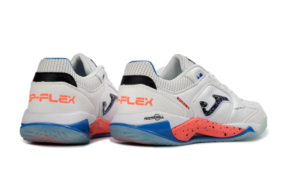 Men's Joma Top Flex IC Indoor & Futsal Low-Tops Football Shoes - White/Coral Blue/Light Blue