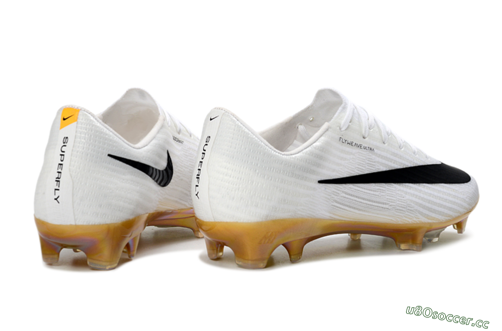 Men's Nike Air Zoom Mercurial Superfly 11 FG Firm Ground Low-Tops Football Boots - White/Iridescent Yellow/Black 6