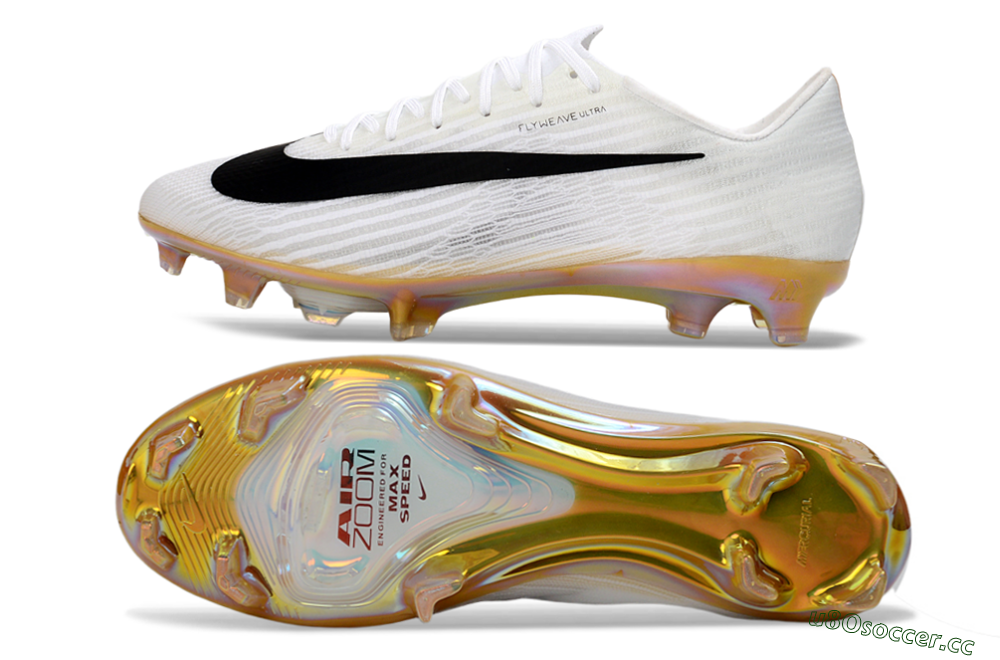 Men's Nike Air Zoom Mercurial Superfly 11 FG Firm Ground Low-Tops Football Boots - White/Iridescent Yellow/Black 1