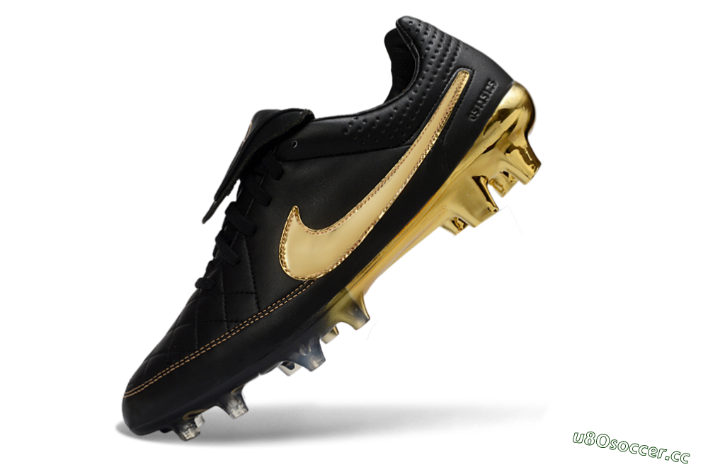 Men's Nike Tiempo Legend SE FG Firm Ground Low-Tops Football Boots - Black/Gold/Sleek Black 5