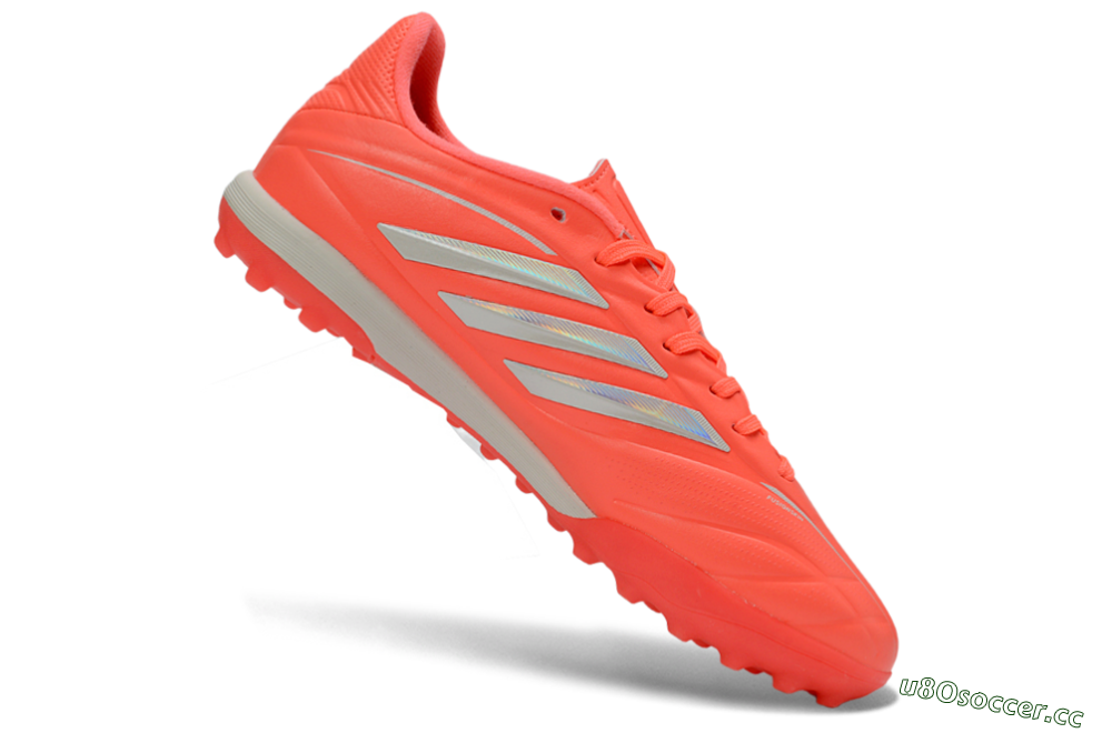 Men's Adidas Copa Pure 3 Elite TF Artificial Turf Low-Tops Football Shoes - Coral/Bright Coral/Light Grey 4