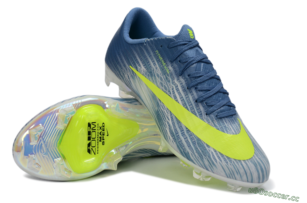 Men's Nike Air Zoom Mercurial Superfly 11 FG Firm Ground Low-Tops Football Boots - Blue/Electric Yellow/Light Blue 3