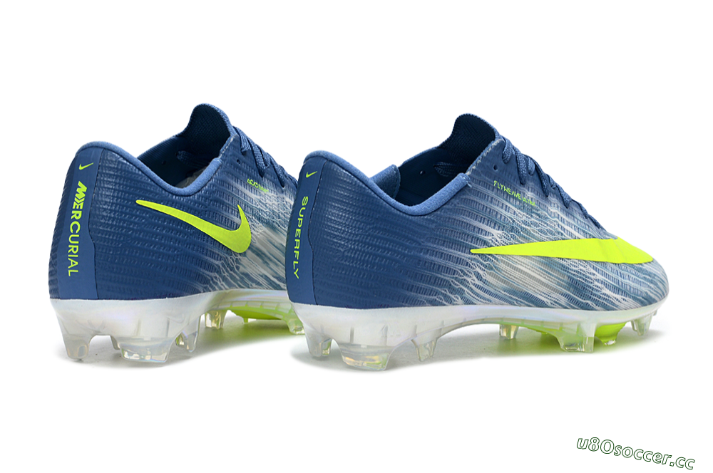 Men's Nike Air Zoom Mercurial Superfly 11 FG Firm Ground Low-Tops Football Boots - Blue/Electric Yellow/Light Blue 6