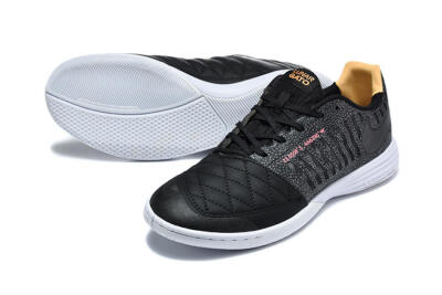 Men's Nike Lunar Gato 2 IC Indoor & Futsal Low-Tops Football Shoes - Black/Charcoal Gray/Flame Orange