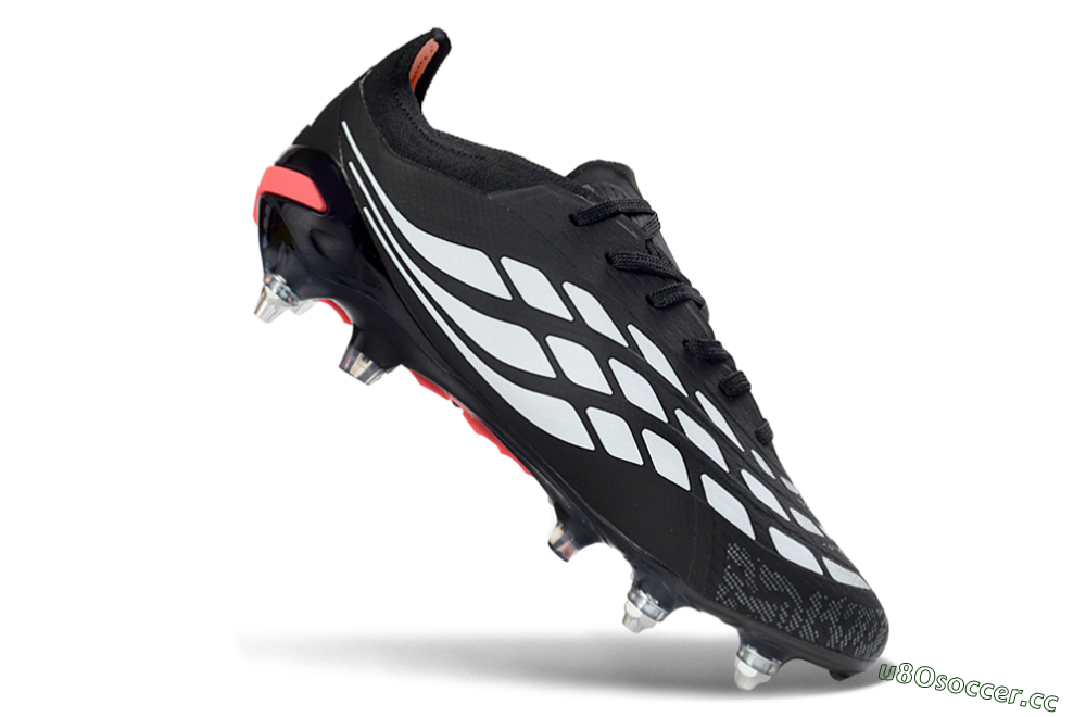Men's Adidas Predator 26 Elite SG Soft Ground Low-Tops Football Boots - Black/Electric Red/Steel Grey 4