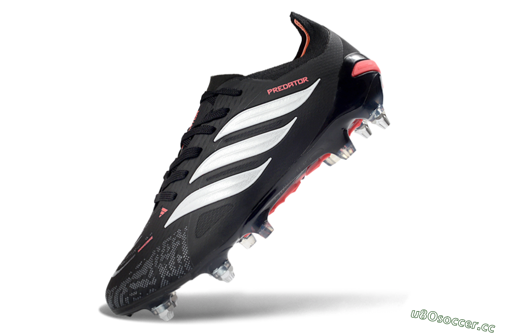 Men's Adidas Predator 26 Elite SG Soft Ground Low-Tops Football Boots - Black/Electric Red/Steel Grey 5
