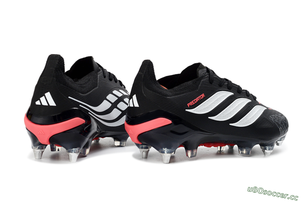 Men's Adidas Predator 26 Elite SG Soft Ground Low-Tops Football Boots - Black/Electric Red/Steel Grey 6