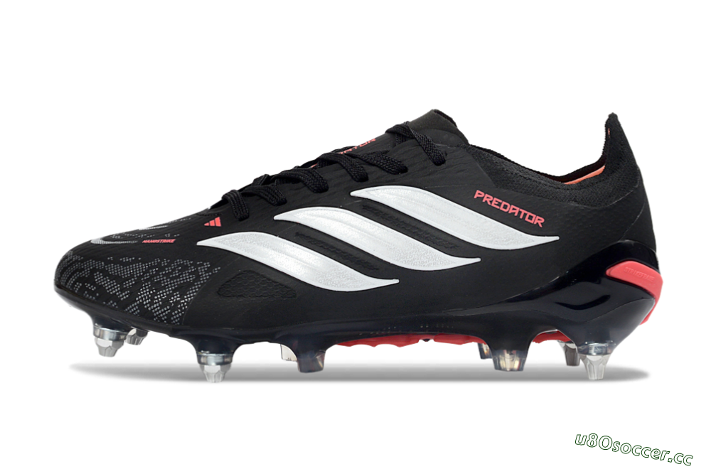 Men's Adidas Predator 26 Elite SG Soft Ground Low-Tops Football Boots - Black/Electric Red/Steel Grey 0