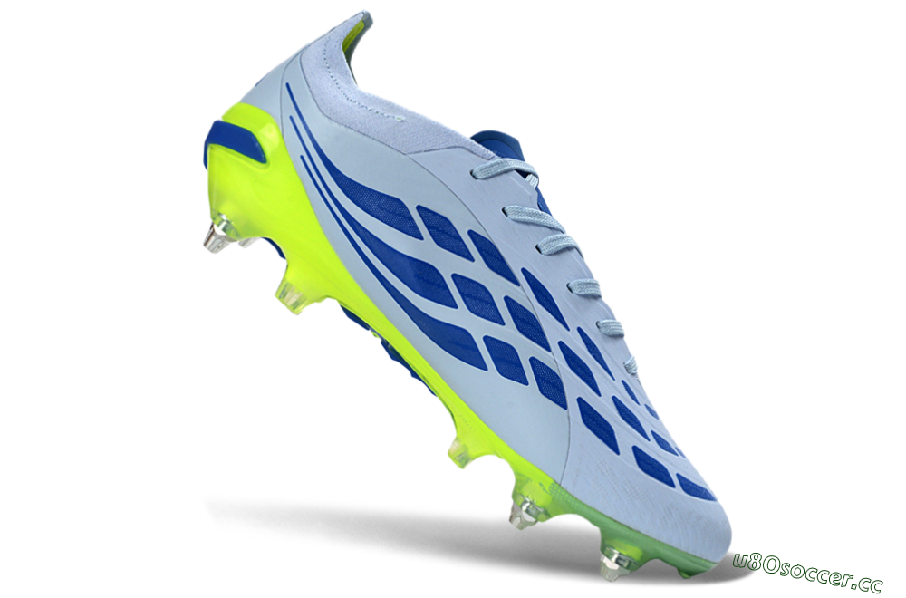 Men's Adidas Predator 26 Elite SG Soft Ground Low-Tops Football Boots - Blue/Lime Green/Light Blue 4