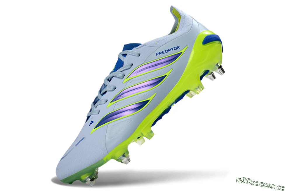 Men's Adidas Predator 26 Elite SG Soft Ground Low-Tops Football Boots - Blue/Lime Green/Light Blue 5