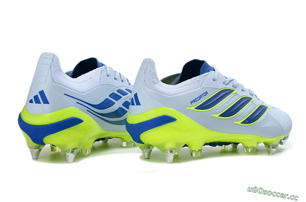 Men's Adidas Predator 26 Elite SG Soft Ground Low-Tops Football Boots - Blue/Lime Green/Light Blue 6