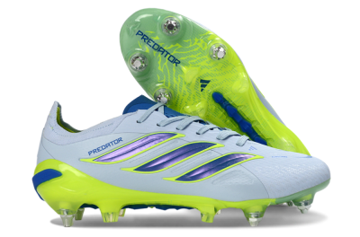 Men's Adidas Predator 26 Elite SG Soft Ground Low-Tops Football Boots - Blue/Lime Green/Light Blue