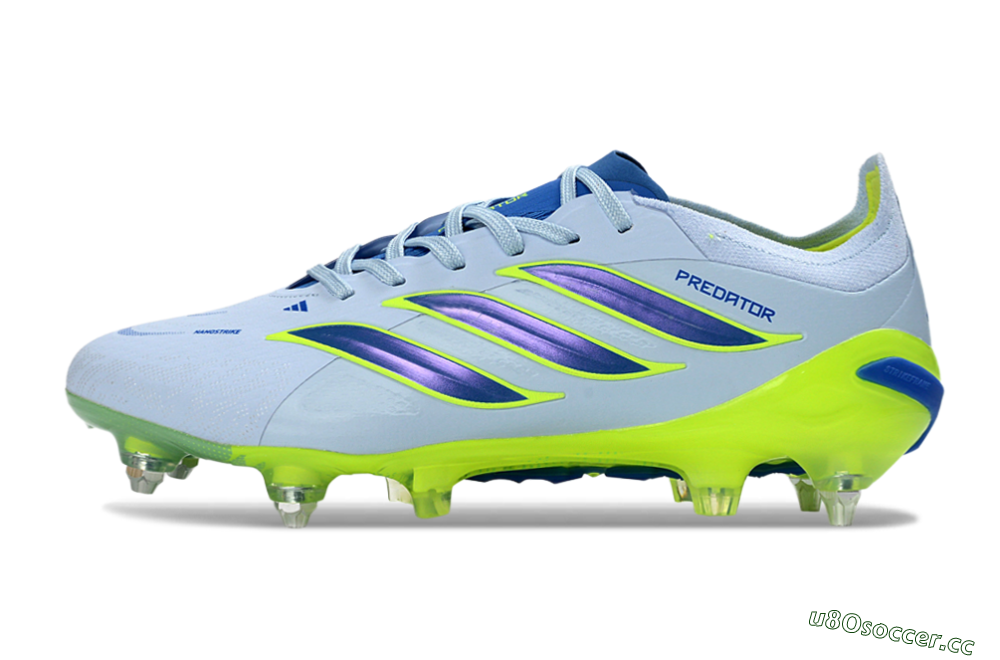 Men's Adidas Predator 26 Elite SG Soft Ground Low-Tops Football Boots - Blue/Lime Green/Light Blue 0