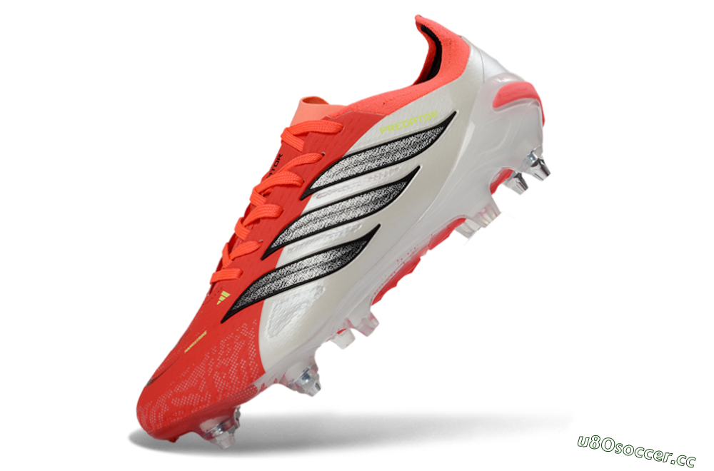 Men's Adidas Predator 26 Elite SG Soft Ground Low-Tops Football Boots - Red/Electric Coral/Black 5