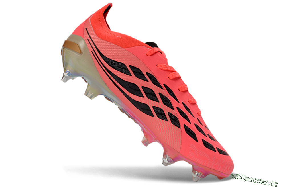 Men's Adidas Predator 26 Elite SG Soft Ground Low-Tops Football Boots - Pink/Fluorescent Pink/Metallic Silver 4