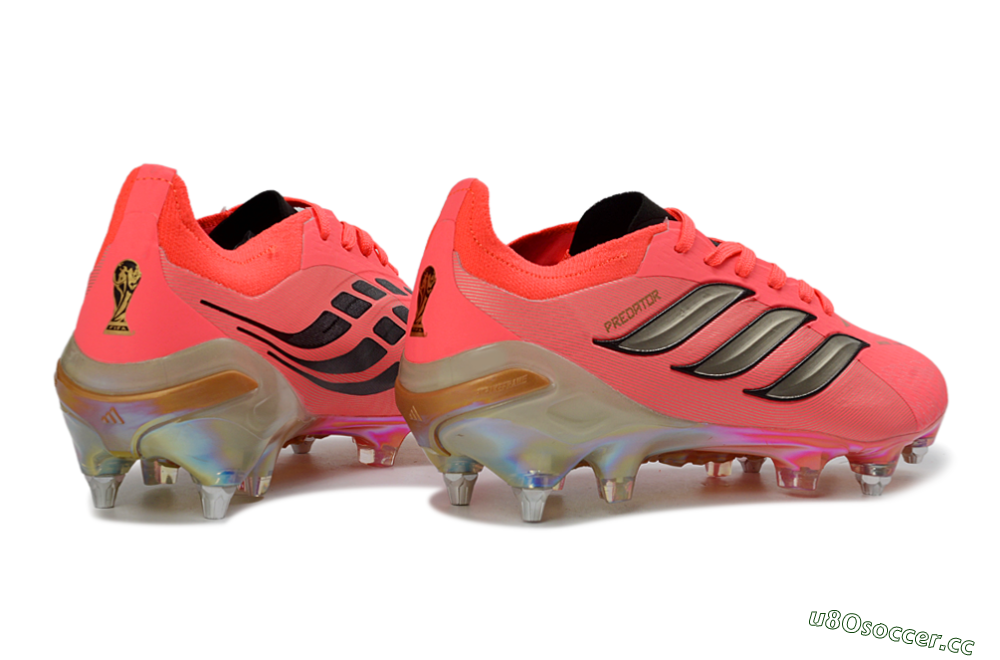 Men's Adidas Predator 26 Elite SG Soft Ground Low-Tops Football Boots - Pink/Fluorescent Pink/Metallic Silver 6