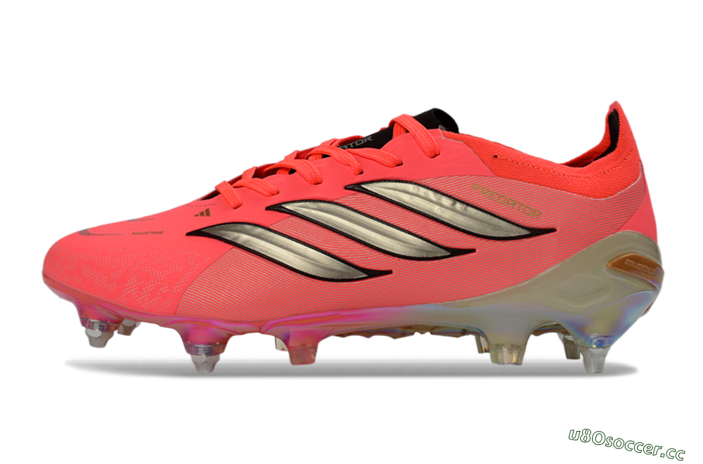 Men's Adidas Predator 26 Elite SG Soft Ground Low-Tops Football Boots - Pink/Fluorescent Pink/Metallic Silver 0