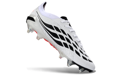 Men's Adidas Predator 26 Elite SG Soft Ground Low-Tops Football Boots - White/Vibrant Pink/Black
